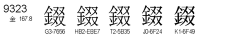 U+9323